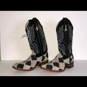 Ferrini Patchwork Square Toe Mens Cowboy Boots